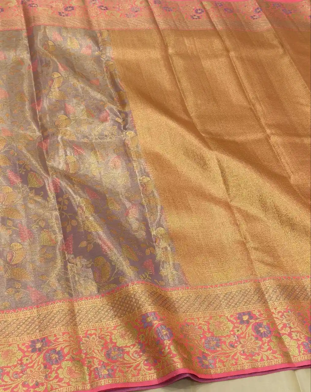 Meenakari Banarasi Pure Kanchipuram Handloom Silk Saree